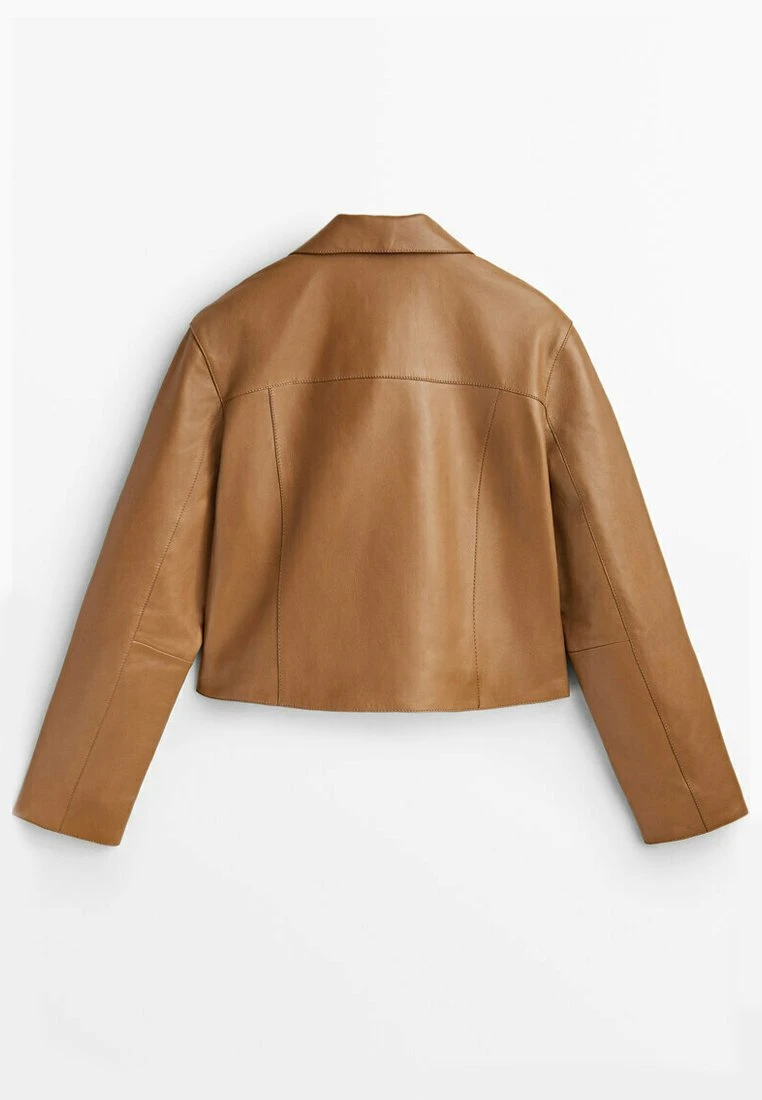 Massimo Dutti With Polished Edges - Leather Jacket - Brown 7 Massimo Dutti With Polished Edges - Leather Jacket - Brown - Image 5