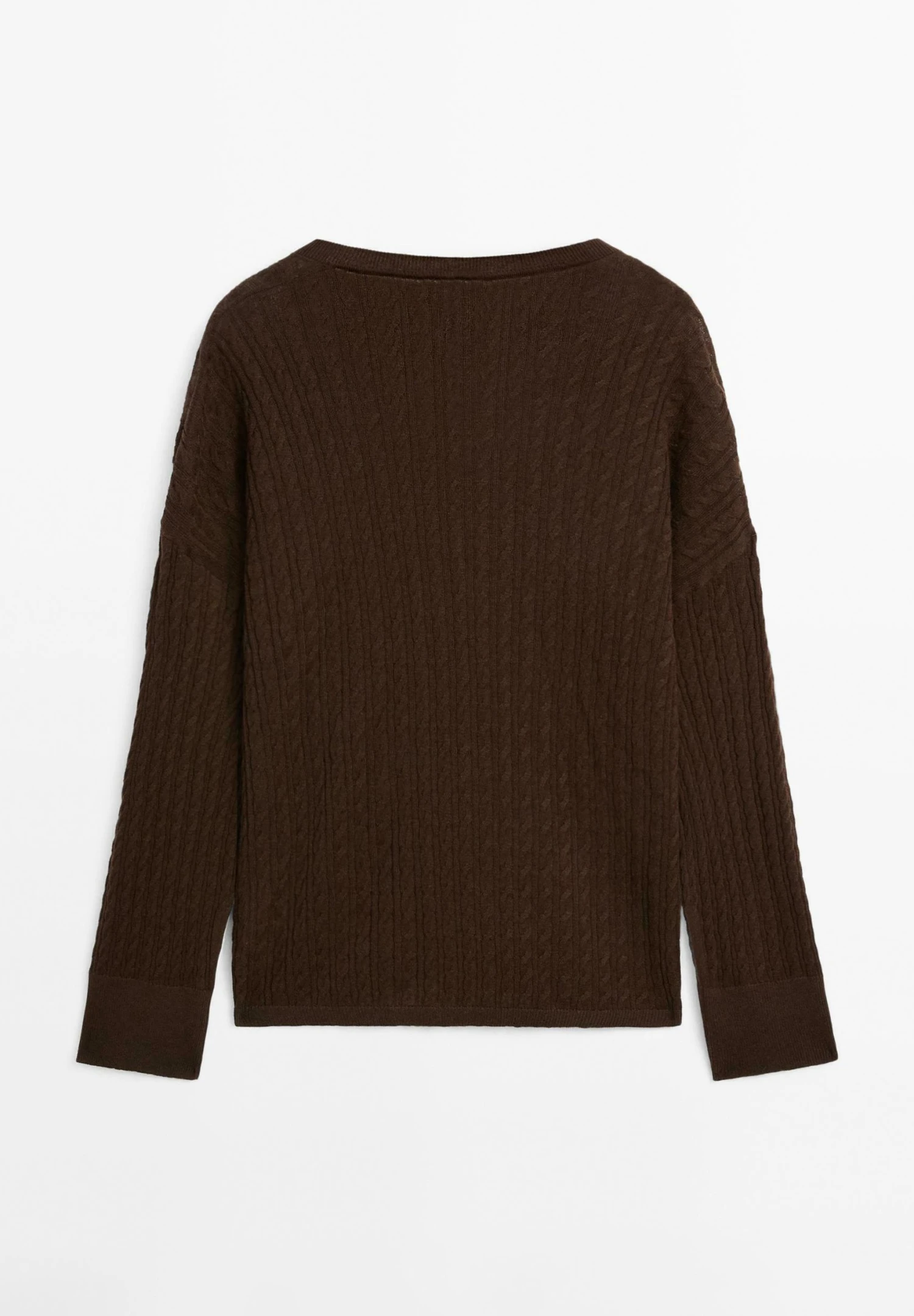 Massimo Dutti V-NECK WITH BRAIDED DETAIL - Jumper - Mottled Dark Brown 10 Massimo Dutti V-NECK WITH BRAIDED DETAIL - Jumper - Mottled Dark Brown - Image 8