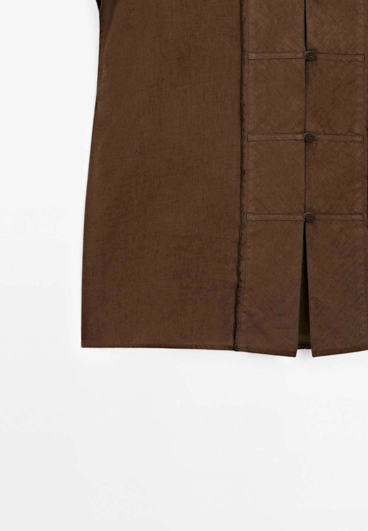 Massimo Dutti WAISTCOAT WITH BUTTONED CHEST DETAIL - Waistcoat - Dark Brown 9 Massimo Dutti WAISTCOAT WITH BUTTONED CHEST DETAIL - Waistcoat - Dark Brown - Image 7