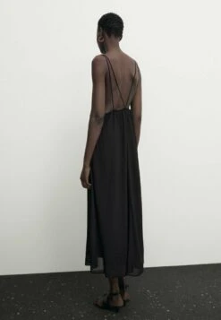 Massimo Dutti Flowing With Double Straps And Open Back - Day Dress - Black -Massimo Dutti Shop 1e961a24ff8b4d6890f6c51c98939790