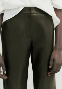 Massimo Dutti Nappa - Leather Trousers - Khaki -Massimo Dutti Shop 1e9c3eb4506c4d8a851dec4d3b9ff758