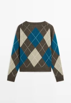 Massimo Dutti ARGYLE V-NECK - Jumper - Dark Blue -Massimo Dutti Shop 1ea16e95750f416ca517fe36179fdd3c