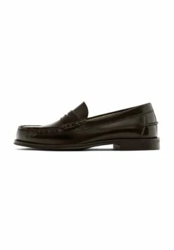 Massimo Dutti WITH PENNY STRAP - Slip-ons - Dark Brown
