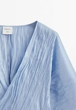 Massimo Dutti Studio - With Creased Effect - Blouse - Light Blue -Massimo Dutti Shop 1f049130d6d74f6bb94b5f541d69e433