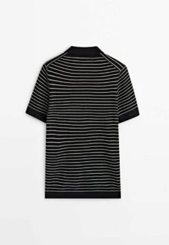 Massimo Dutti Striped Short Sleeve- Polo Shirt - Black -Massimo Dutti Shop 1f1b013412c24ee2a954712273831501