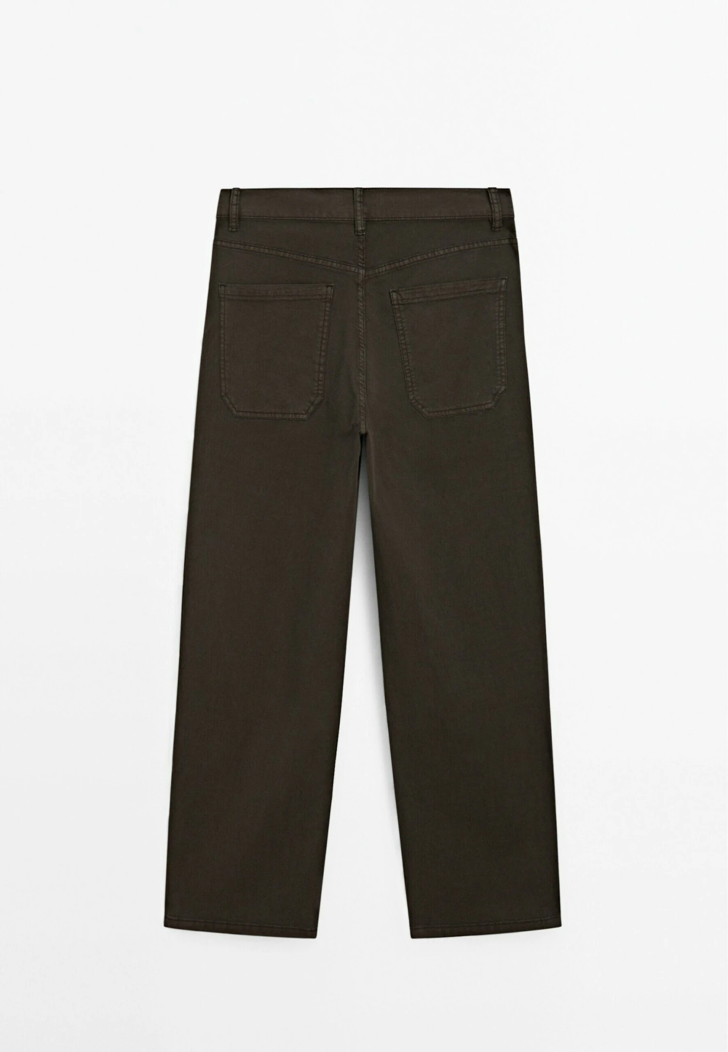 Massimo Dutti STRAIGHT-LEG CROPPED - Trousers - Brown 9 Massimo Dutti STRAIGHT-LEG CROPPED - Trousers - Brown - Image 7