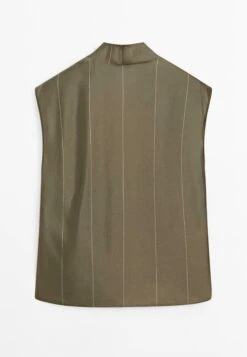 Massimo Dutti FLOWING GARMENT WITH STRIPED DETAILS - Blouse - Khaki 16 Massimo Dutti FLOWING GARMENT WITH STRIPED DETAILS - Blouse - Khaki -Massimo Dutti Shop 1f61cf2d534f49ae8f2a3979356746c8