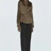 Massimo Dutti FLOWING LONG SLEEVE WITH WAIST DETAIL - Button-down Blouse - Dark Brown 2 Massimo Dutti FLOWING LONG SLEEVE WITH WAIST DETAIL - Button-down Blouse - Dark Brown -Massimo Dutti Shop 1fbb571fddb54a57887cf75ebde93d93