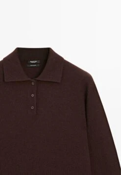 Massimo Dutti POLO COLLAR WITH LONG SLEEVE - Jumper - Bordeaux -Massimo Dutti Shop 1fdb479b64d64104b58571c5303c81c5