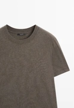 Massimo Dutti OVERSIZE CREW NECK WITH SHORT SLEEVES - Basic T-shirt - Beige -Massimo Dutti Shop 1fe1391ad1ac4e06a9eb02a3afd0433d