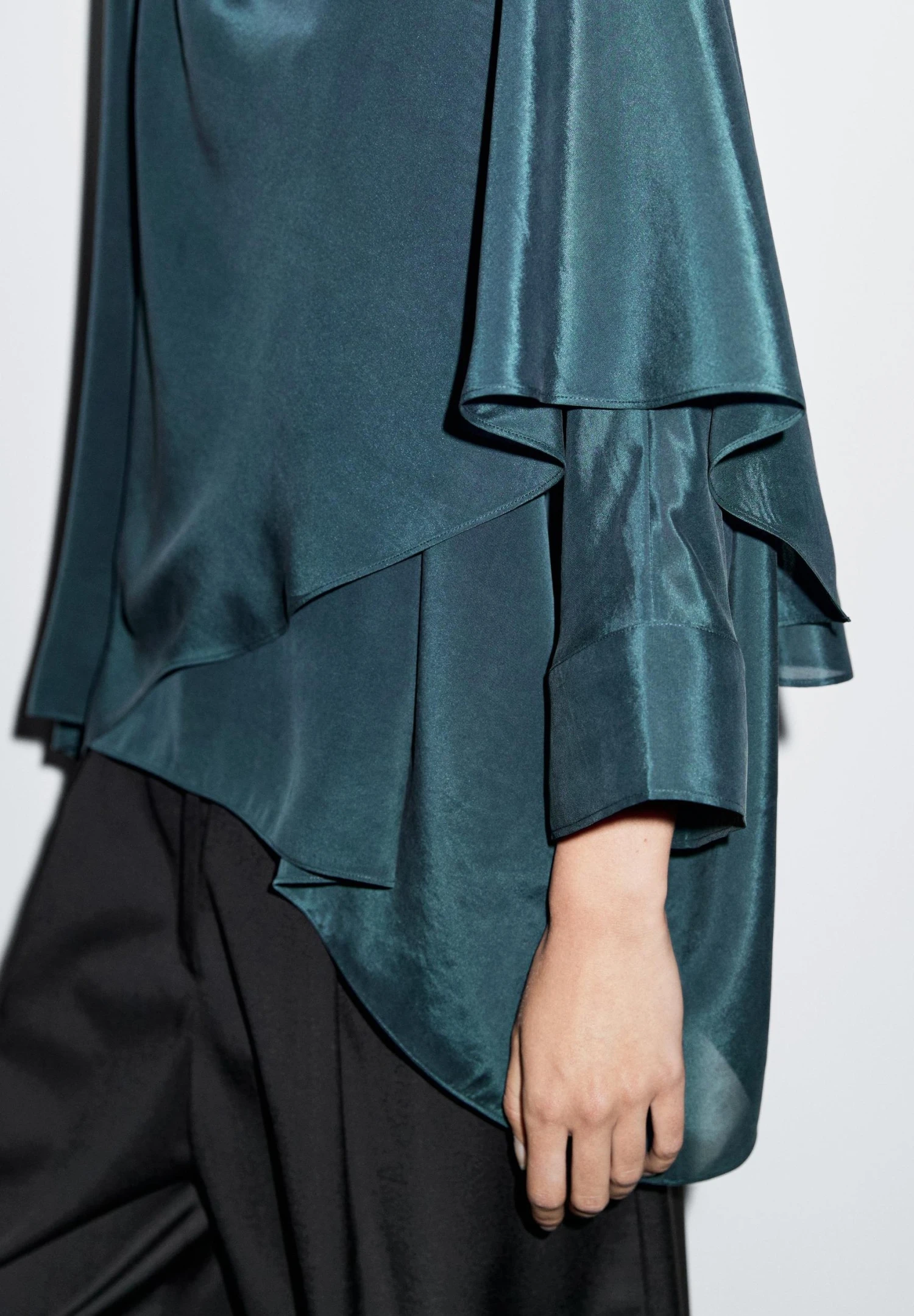 Massimo Dutti FLOWING -STYLE - Cape - Mottled Turquoise 6 Massimo Dutti FLOWING -STYLE - Cape - Mottled Turquoise - Image 4