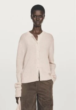 Massimo Dutti KNITTED CREW NECK - Cardigan - Beige