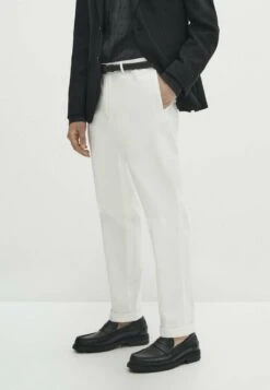 Massimo Dutti Smart In A Bi-Stretch - Chinos - White