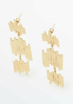 Massimo Dutti Rough Long - Earrings - Gold Coloured -Massimo Dutti Shop 20332c3232634ea3800e0ed7753193f1