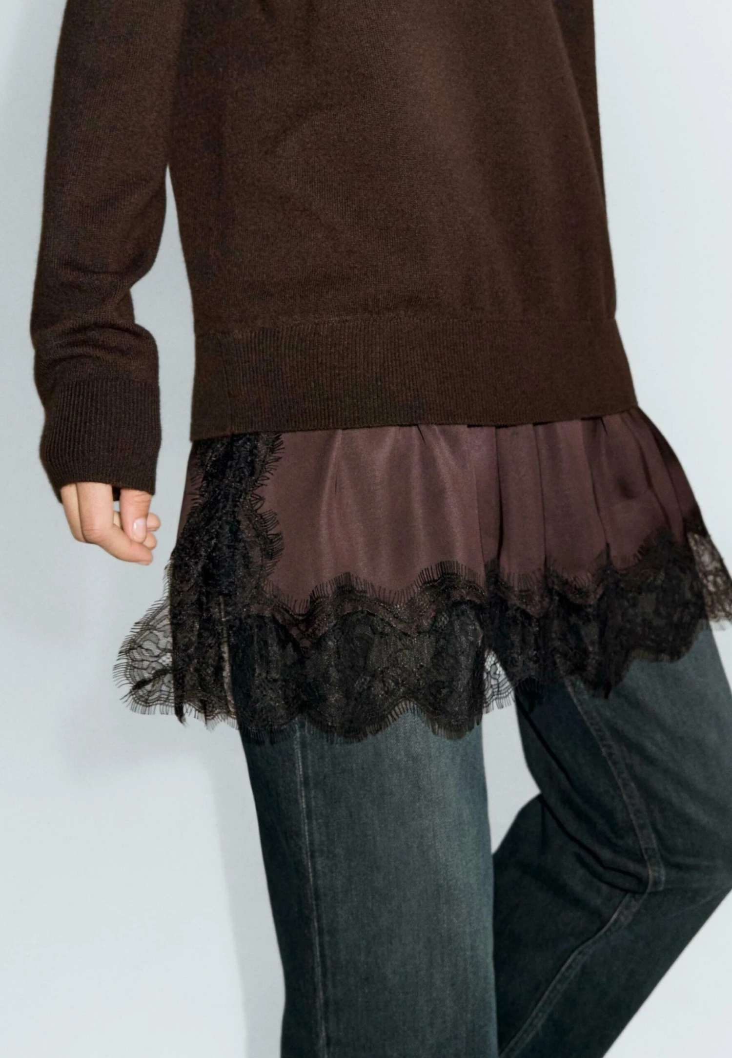 Massimo Dutti WITH CONTRAST - Jumper Dress - Dark Brown 4 Massimo Dutti WITH CONTRAST - Jumper Dress - Dark Brown - Image 2