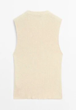 Massimo Dutti V-NECK RIBBED WITH COLLAR DETAIL - Top - Beige 21 Massimo Dutti V-NECK RIBBED WITH COLLAR DETAIL - Top - Beige -Massimo Dutti Shop 2053535c13e74346ba9649d6820dbda8
