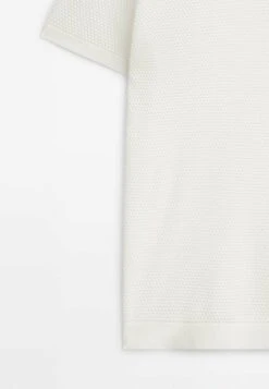 Massimo Dutti Textured Short Sleeve - Polo Shirt - White -Massimo Dutti Shop 2057fbd729f840f4b10f82898e0c299b