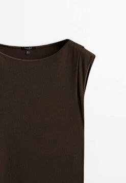 Massimo Dutti With Gathered Detail On The Side - Maxi Dress - Dark Brown -Massimo Dutti Shop 20702cd367b14bf5a55b4e37f845dee0