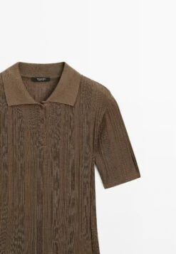 Massimo Dutti SHORT SLEEVE WITH RIBBED DETAIL - Polo Shirt - Brown -Massimo Dutti Shop 2097f63d72c14a39ba38a9df4a77970e