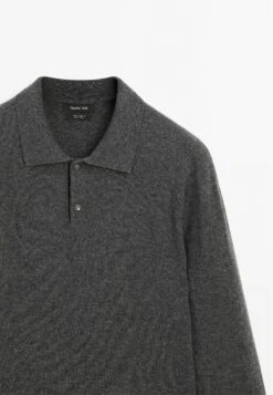 Massimo Dutti CASHMERE LONG SLEEVE POLO COLLAR - Long Sleeved Top - Grey -Massimo Dutti Shop 20d714f62ad84808bd9a5a9dd996f35f