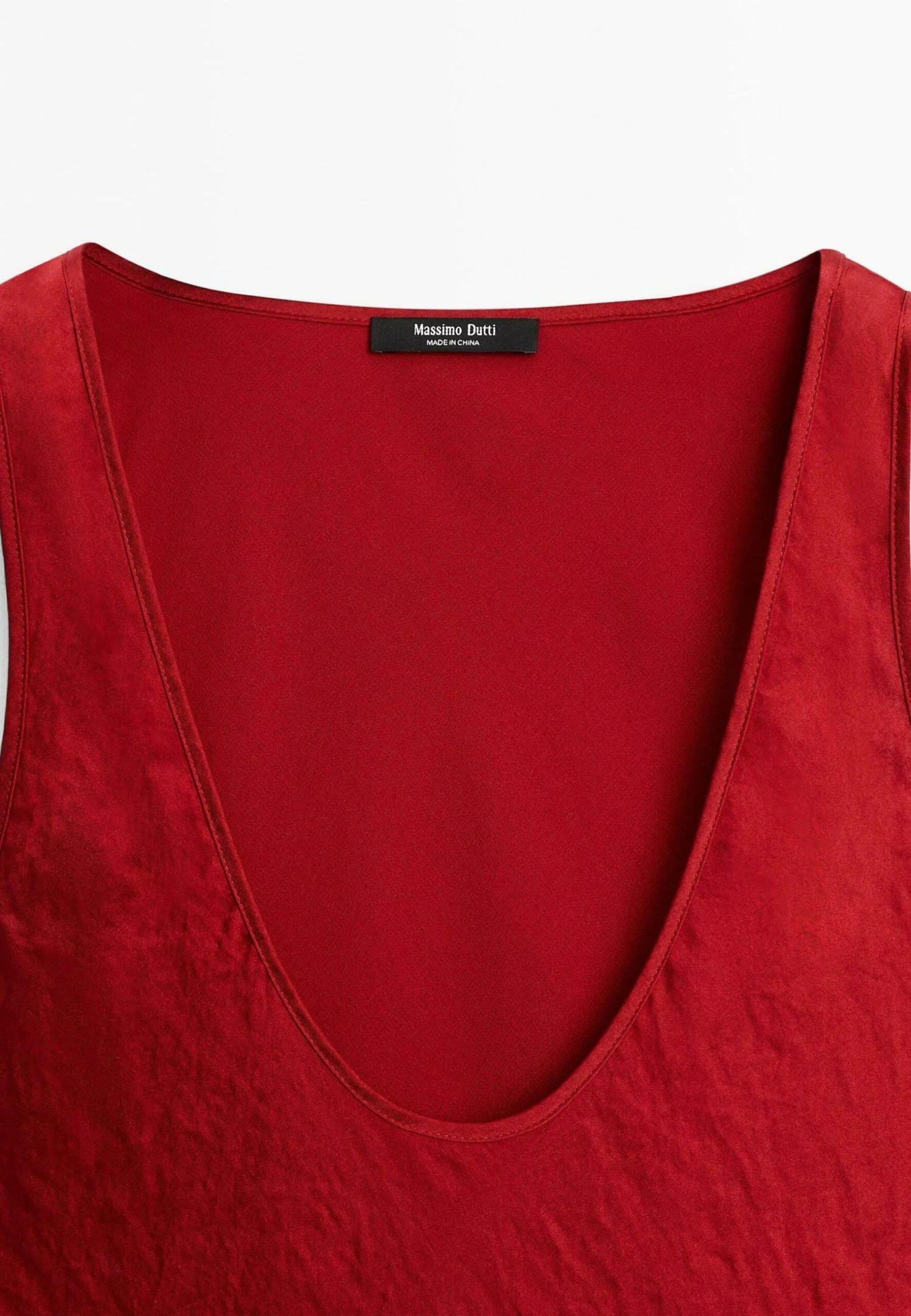 Massimo Dutti LONG SATIN WITH ROUND NECKLINE - Cocktail Dress / Party Dress - Red 10 Massimo Dutti LONG SATIN WITH ROUND NECKLINE - Cocktail Dress / Party Dress - Red - Image 8