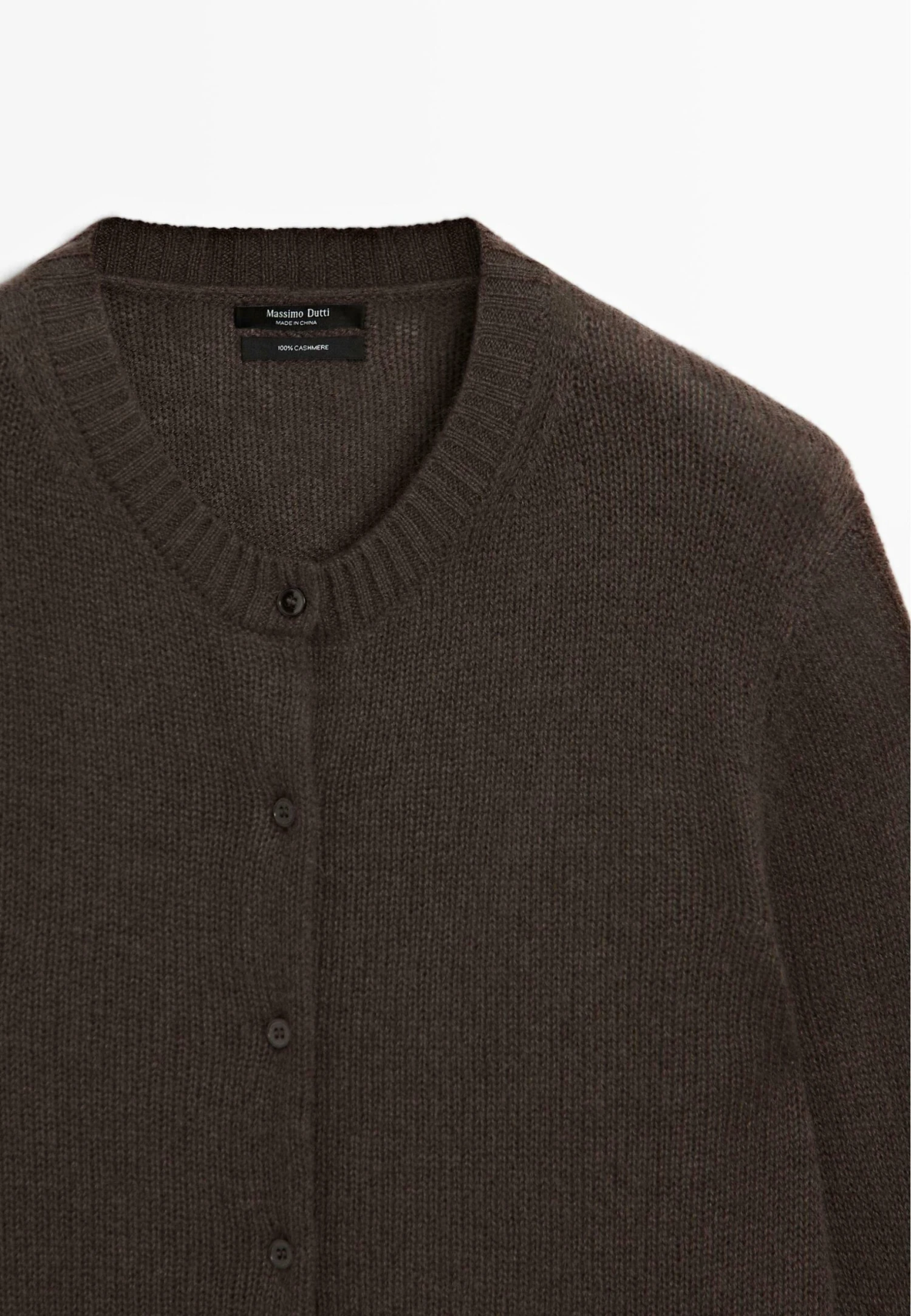 Massimo Dutti KNITTED CREW NECK - Cardigan - Mottled Dark Brown 7 Massimo Dutti KNITTED CREW NECK - Cardigan - Mottled Dark Brown - Image 5