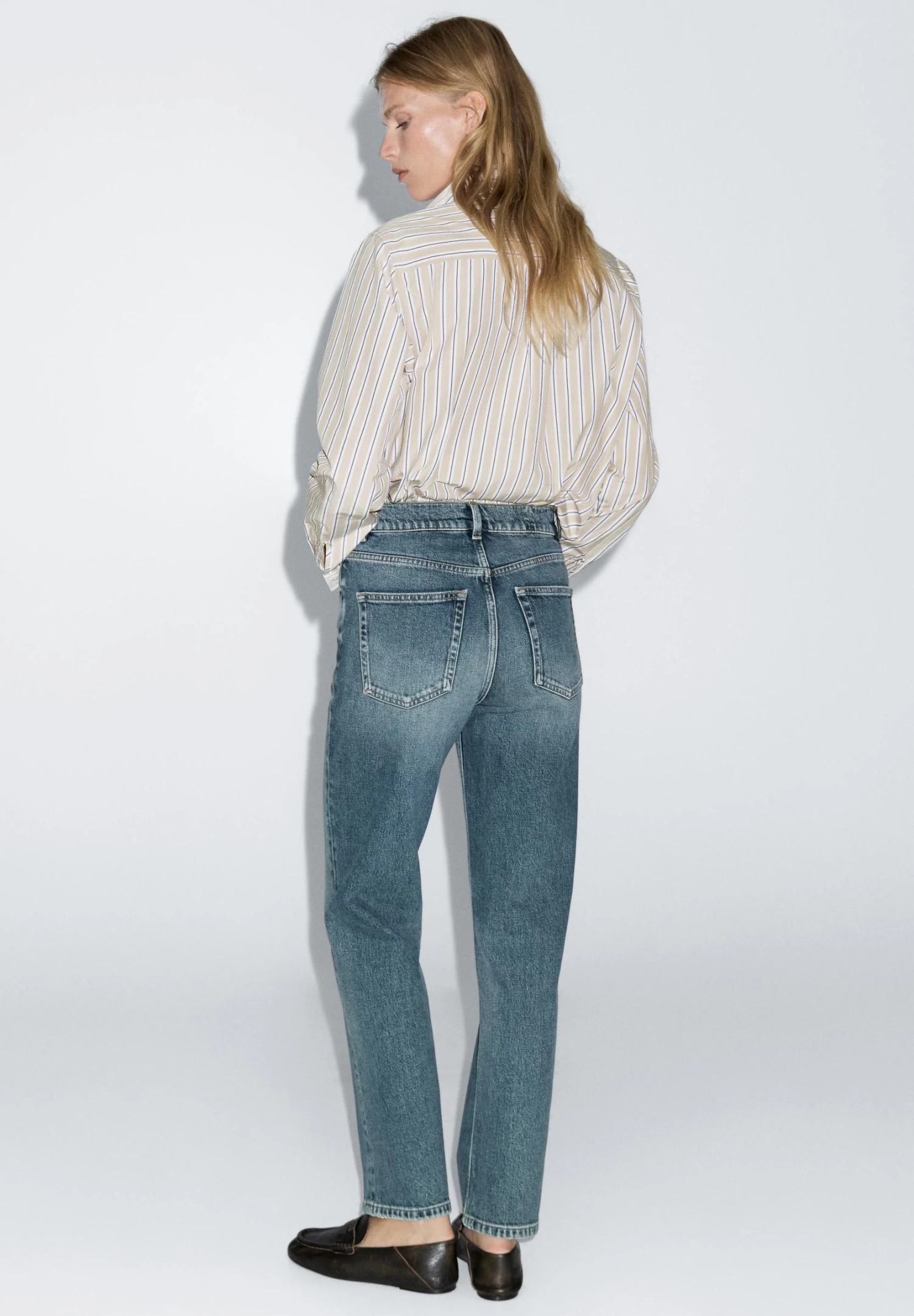Massimo Dutti STRAIGHT-LEG HIGH-WAIST - Straight Leg Jeans - Royal Blue 5 Massimo Dutti STRAIGHT-LEG HIGH-WAIST - Straight Leg Jeans - Royal Blue - Image 3