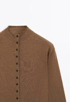 Massimo Dutti BUTTONED WITH MOCK TURTLENECK - Cardigan - Brown -Massimo Dutti Shop 2114a2ec257648719a08613f2d06f055