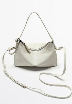 Massimo Dutti SMALL NAPPA FINISH - Handbag - White -Massimo Dutti Shop 212576c9a60b42799e367aaadabd63f7
