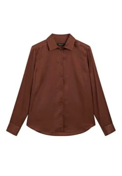 Massimo Dutti FLOWING SATIN LONG SLEEVE - Button-down Blouse - Black -Massimo Dutti Shop 213e575548754d04a0fcf208a1e2bc73