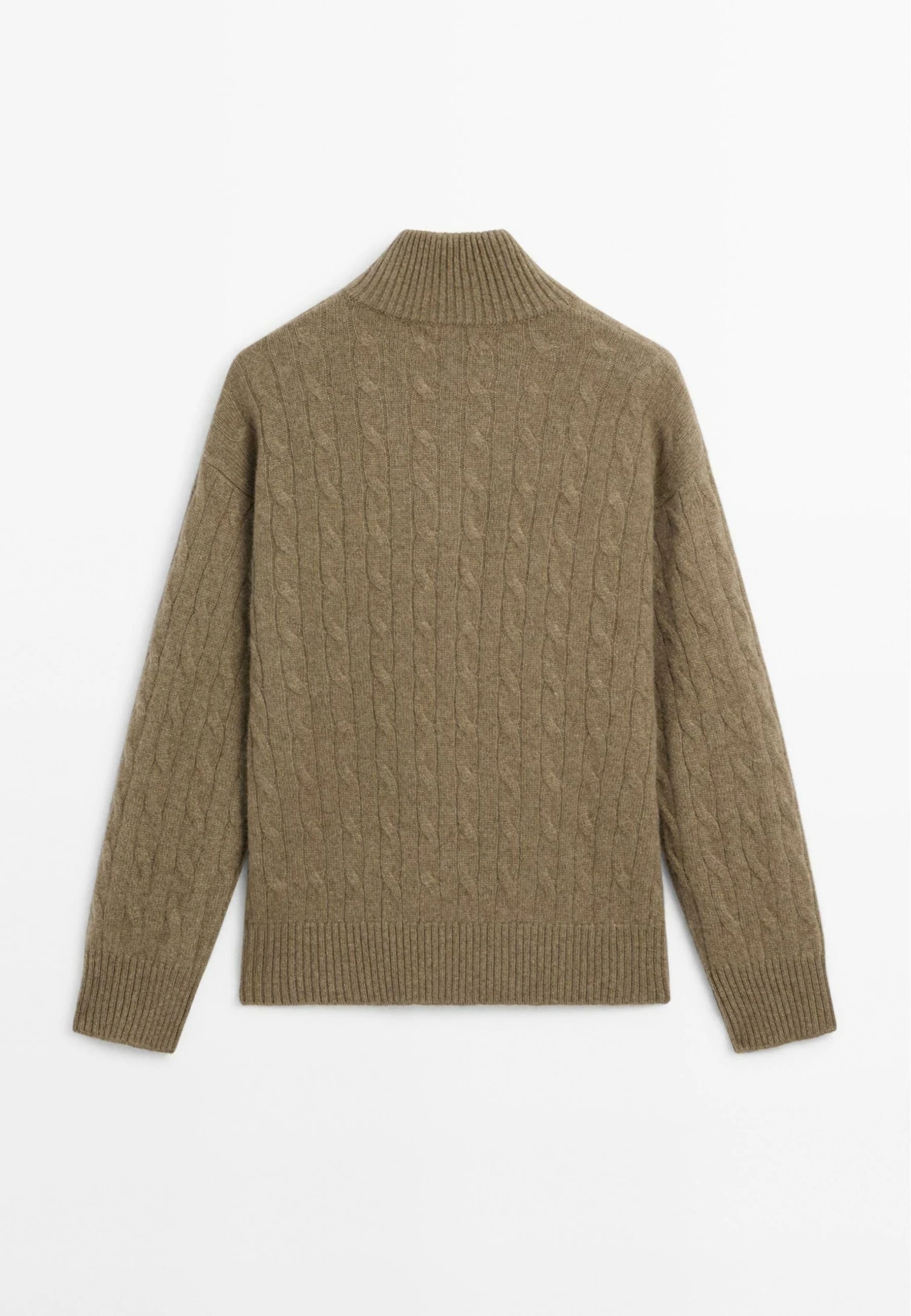 Massimo Dutti HIGH NECK WITH ZIP - Jumper - Mottled Green 9 Massimo Dutti HIGH NECK WITH ZIP - Jumper - Mottled Green - Image 7