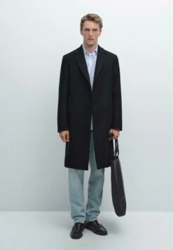 Massimo Dutti LONG WITH LAPEL COLLAR - Classic Coat - Dark Blue 13 Massimo Dutti LONG WITH LAPEL COLLAR - Classic Coat - Dark Blue -Massimo Dutti Shop 214e3fb9616c4057bbd7e7c72690f9ee