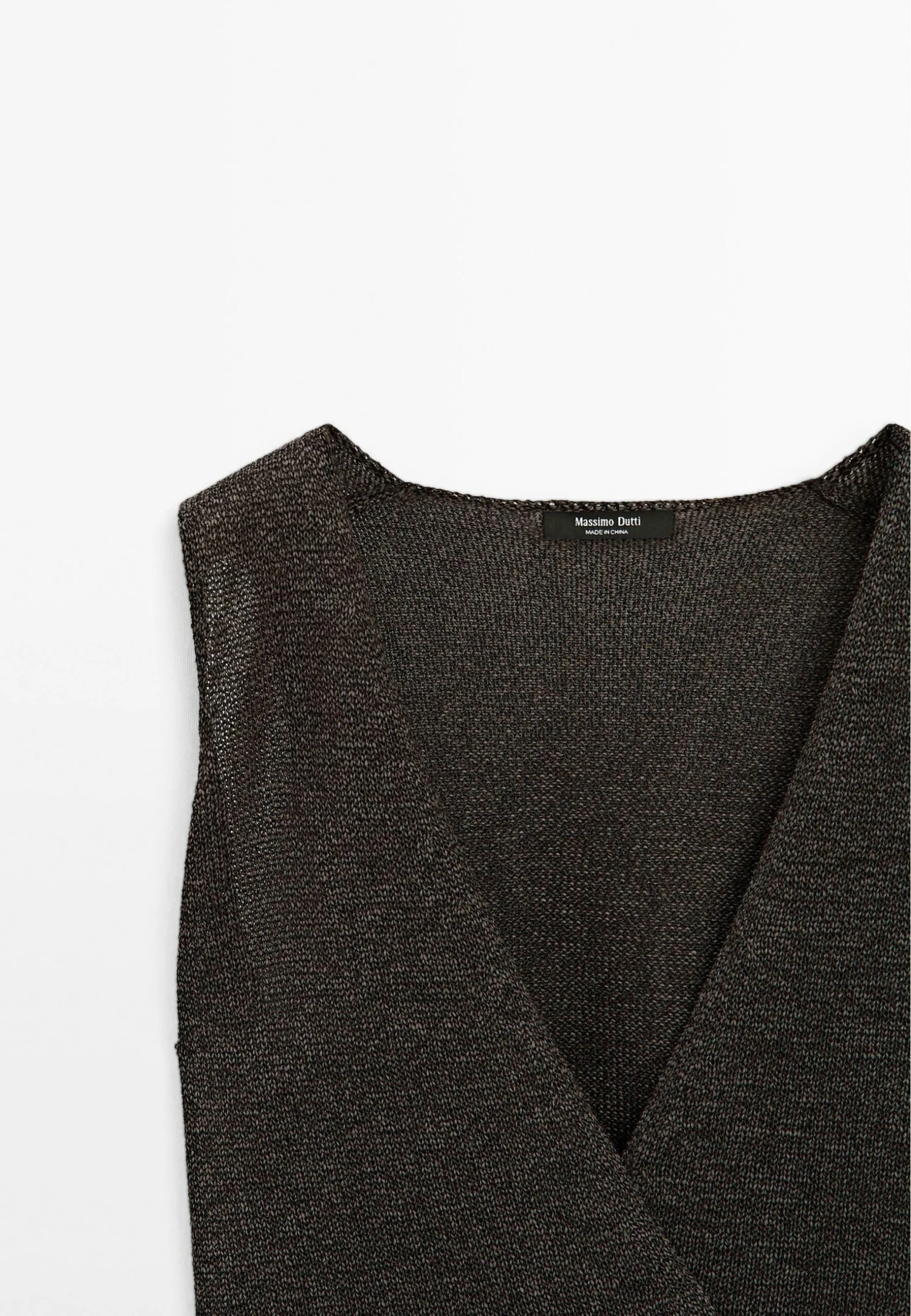 Massimo Dutti CROSSOVER WITH DRAWSTRING - Waistcoat - Mottled Dark Brown 11 Massimo Dutti CROSSOVER WITH DRAWSTRING - Waistcoat - Mottled Dark Brown - Image 9