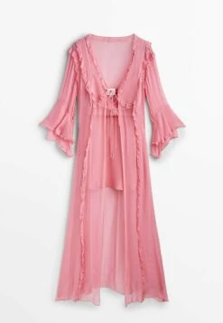 Massimo Dutti Studio Long Airy With Ruffles - Maxi Dress -Massimo Dutti Shop 21657f3d56e142edb36dd9358873999e