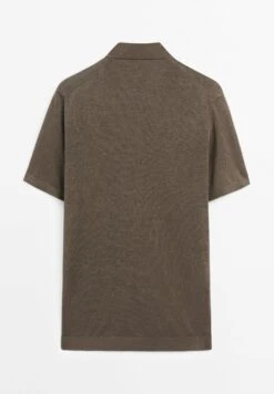 Massimo Dutti WIDE BUTTONED POLO COLLAR - Polo Shirt - Dark Brown -Massimo Dutti Shop 2168f2c8e5b94194a91743288f14da0e