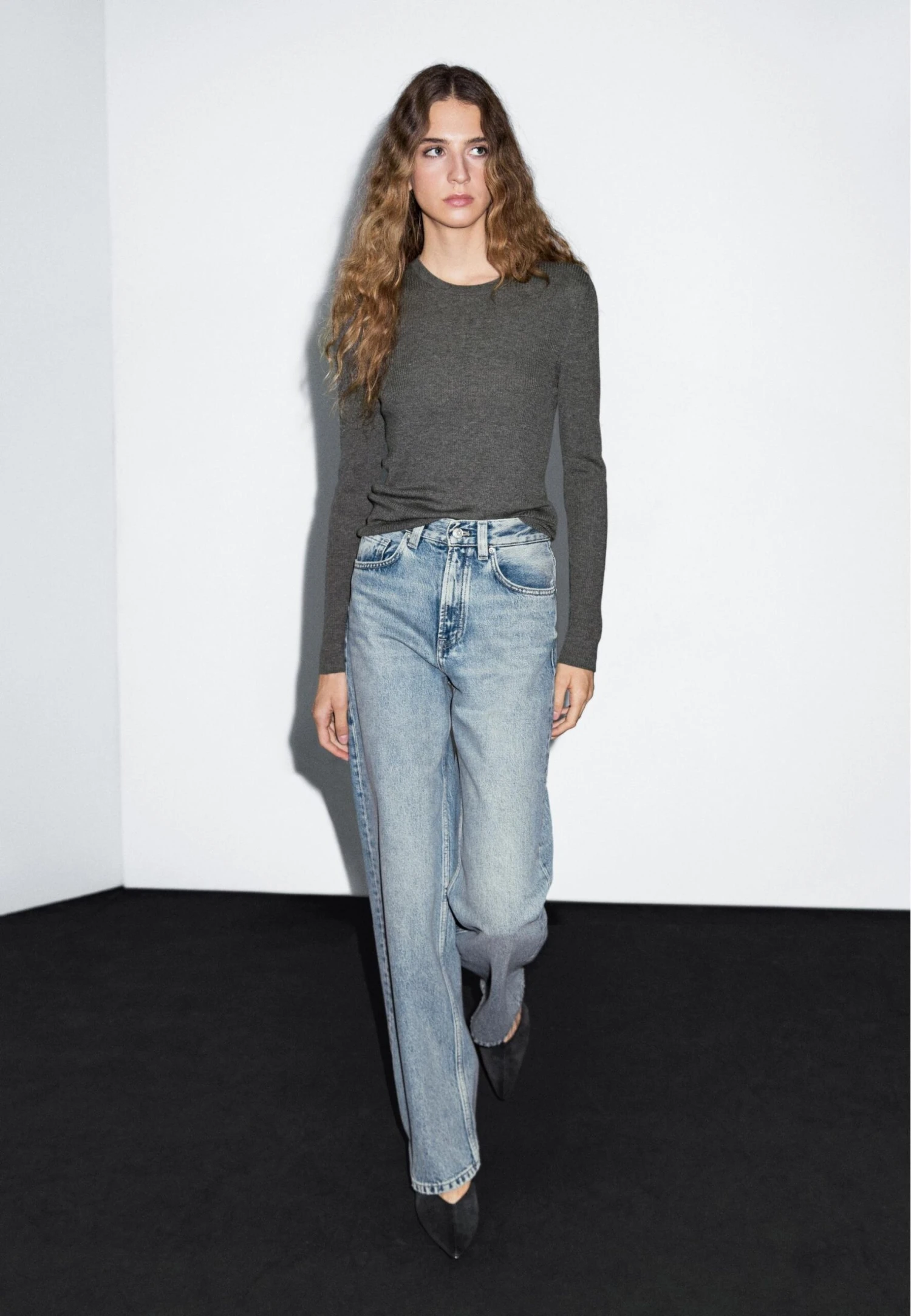 Massimo Dutti RIBBED CREW NECK - Jumper - Dark Grey 7 Massimo Dutti RIBBED CREW NECK - Jumper - Dark Grey - Image 5