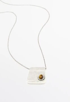 Massimo Dutti WITH STONE - Necklace - Silver-coloured -Massimo Dutti Shop 21745616692c42d8924006923bb00ccd