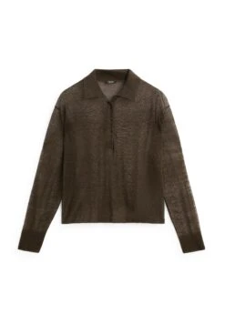 Massimo Dutti SEMI-SHEER WITH POLO COLLAR - Polo Shirt - Brown -Massimo Dutti Shop 21778c52c2064b15bae1116c8da84d4e