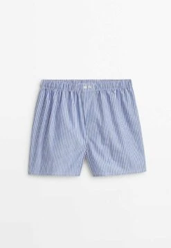 Massimo Dutti Striped Poplin- Boxer Shorts - Blue -Massimo Dutti Shop 2184353e71804b73985e8a7589a54dd0