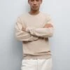 Massimo Dutti FINE CREW NECK WITH LONG SLEEVE - Jumper - Beige -Massimo Dutti Shop 218a9972bc8947b88127e17c51b7212f