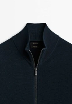 Massimo Dutti Milano With A Mock Neck And Zip - Cardigan - Dark Blue -Massimo Dutti Shop 21bf3d0bc81d4dad88fa1f99f4da37fd