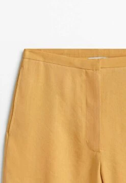 Massimo Dutti Cropped - Trousers - Mustard Yellow -Massimo Dutti Shop 21d8cbd5366c4e7086a9226b19702b86