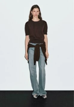 Massimo Dutti CREW NECK WITH SHORT SLEEVES - Basic T-shirt - Dark Brown 14 Massimo Dutti CREW NECK WITH SHORT SLEEVES - Basic T-shirt - Dark Brown -Massimo Dutti Shop 21e39c3e66a54d89976bf1e28f3b876d