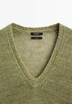 Massimo Dutti CUTWORK V-NECK - Jumper - Green 18 Massimo Dutti CUTWORK V-NECK - Jumper - Green -Massimo Dutti Shop 2207168df9db4e459c97f6af6601719a