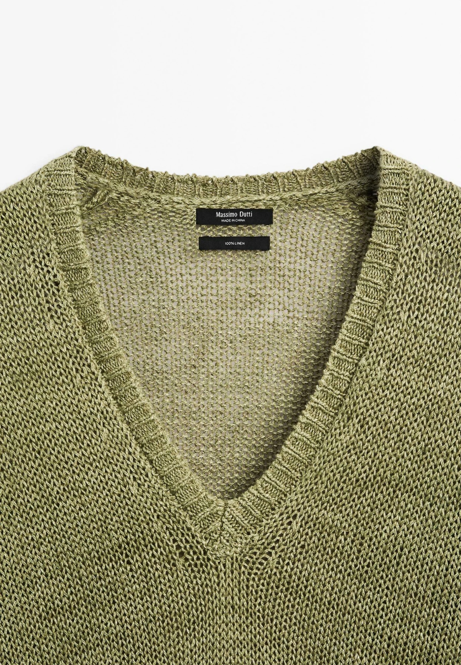 Massimo Dutti CUTWORK V-NECK - Jumper - Green 10 Massimo Dutti CUTWORK V-NECK - Jumper - Green - Image 8