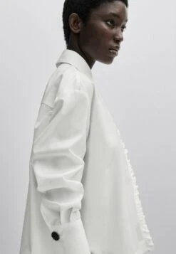 Massimo Dutti Studio-With Ruffle Detail- Button-Down Blouse - White -Massimo Dutti Shop 22260d7ebf8640ceb4debb86d31f1e80
