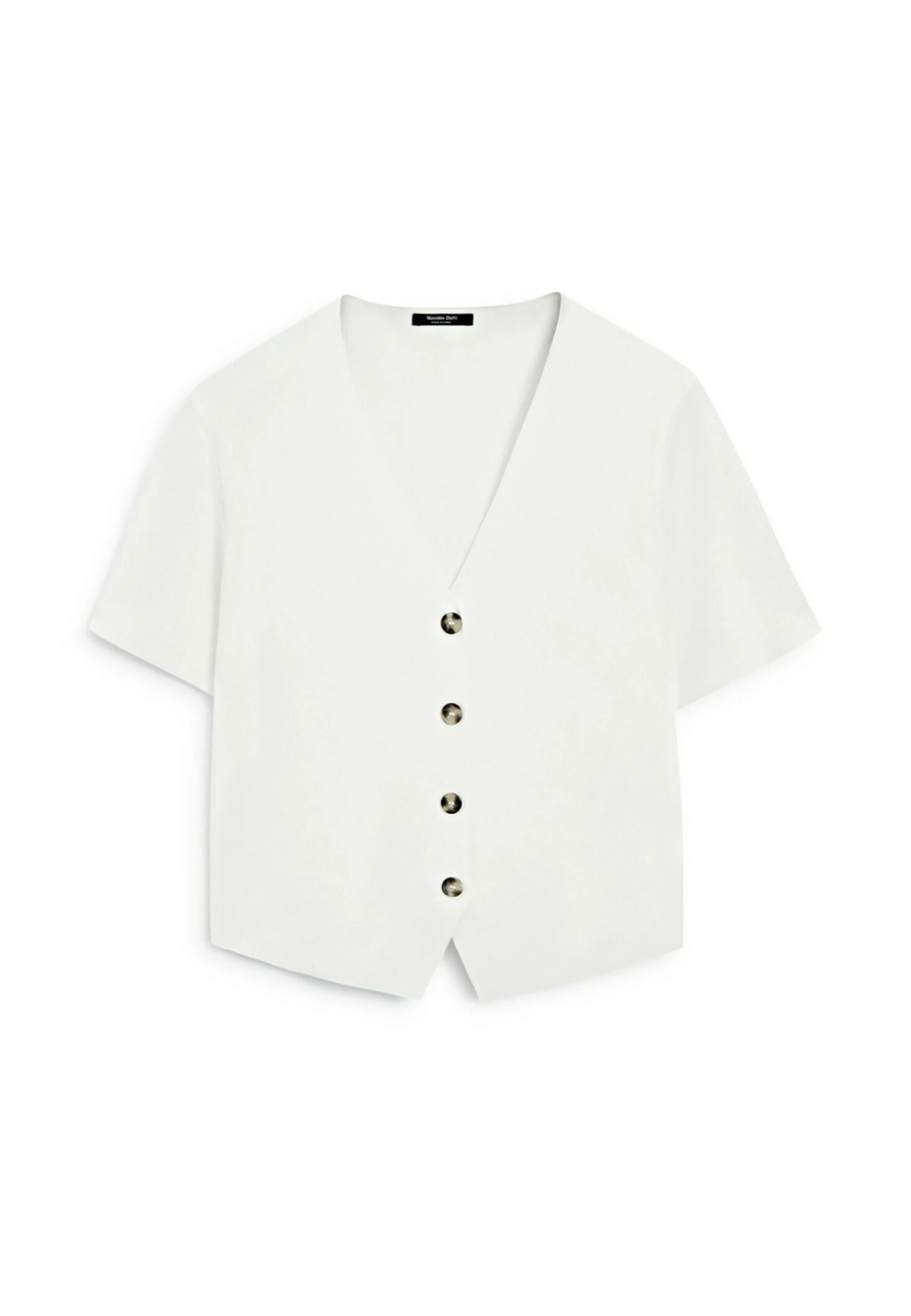 Massimo Dutti FLOWING SHORT SLEEVE WITH V-NECK - Button-down Blouse - White 7 Massimo Dutti FLOWING SHORT SLEEVE WITH V-NECK - Button-down Blouse - White - Image 5