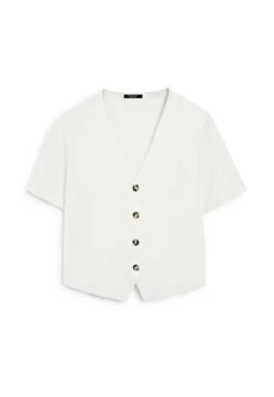 Massimo Dutti FLOWING SHORT SLEEVE WITH V-NECK - Button-down Blouse - Black 19 Massimo Dutti FLOWING SHORT SLEEVE WITH V-NECK - Button-down Blouse - Black -Massimo Dutti Shop 22536970ae564be8add40c49a242afc4