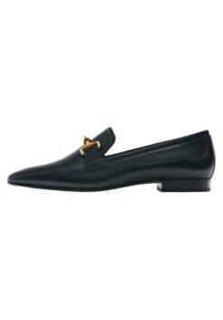 Massimo Dutti Loafers With Buckle- Slip-Ons - Black