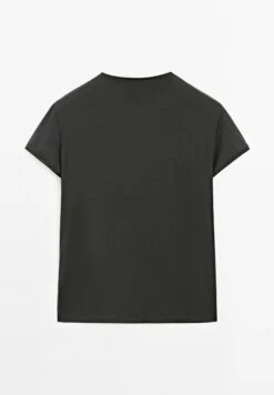 Massimo Dutti FLOWING SHORT SLEEVE WITH CREW NECK - Basic T-shirt - Dark Grey -Massimo Dutti Shop 22d37bf27f7249a7885d3a4671b0e0a6